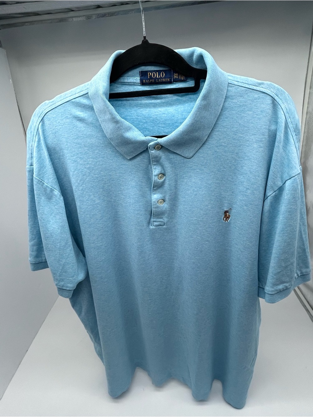 Polo by Ralph Lauren Men's Light Blue Classic Cotton Polo Shirt 2XB